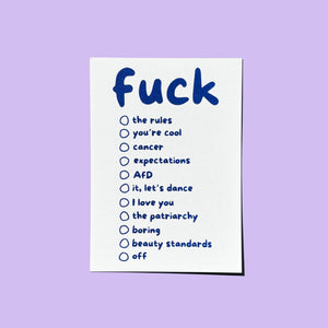 Fuck Postcard (multiple choice)